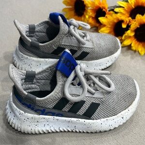 Adidas Kids CloudFoam Gray & Blue Running Shoes Comfortable Sneakers Size 11K !